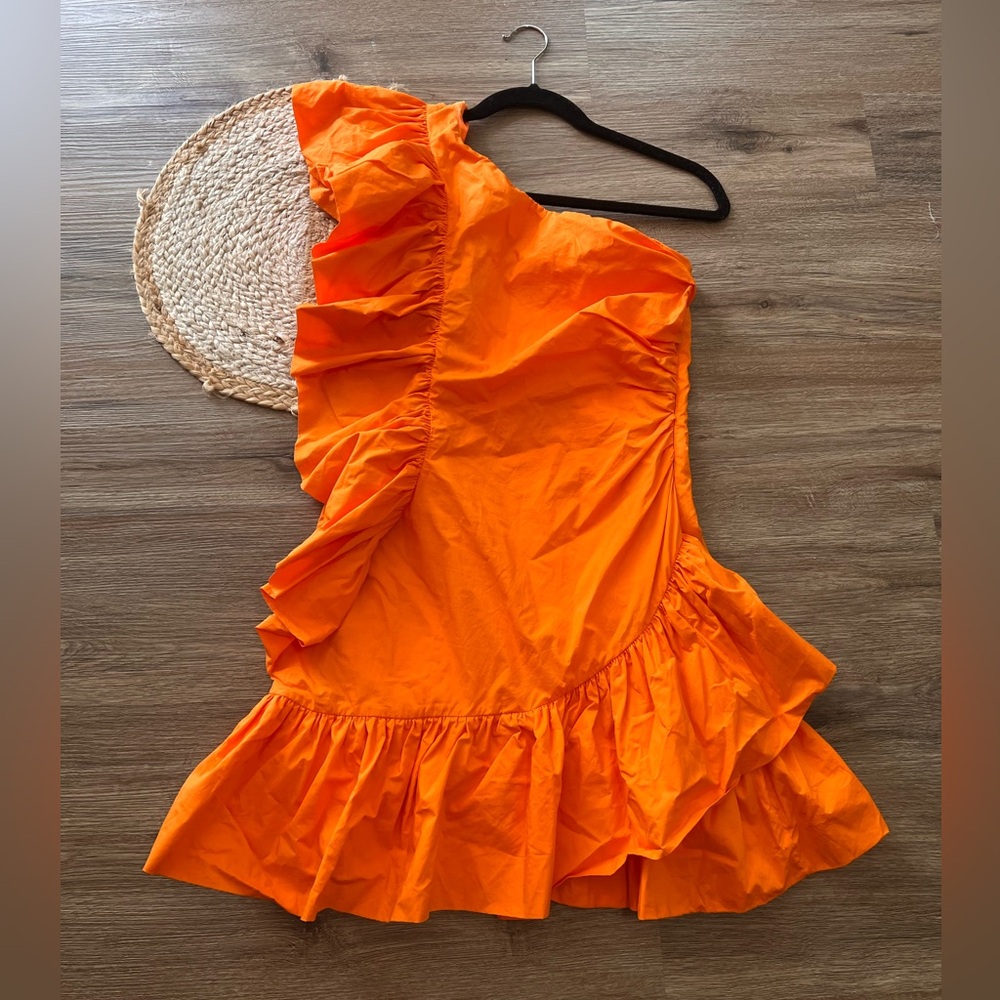 LENA One Shoulder Ruffle Mini Dress - Picture 2 of 10